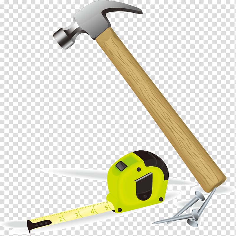 Architectural engineering Tool Building , Ruler hammer material transparent background PNG clipart