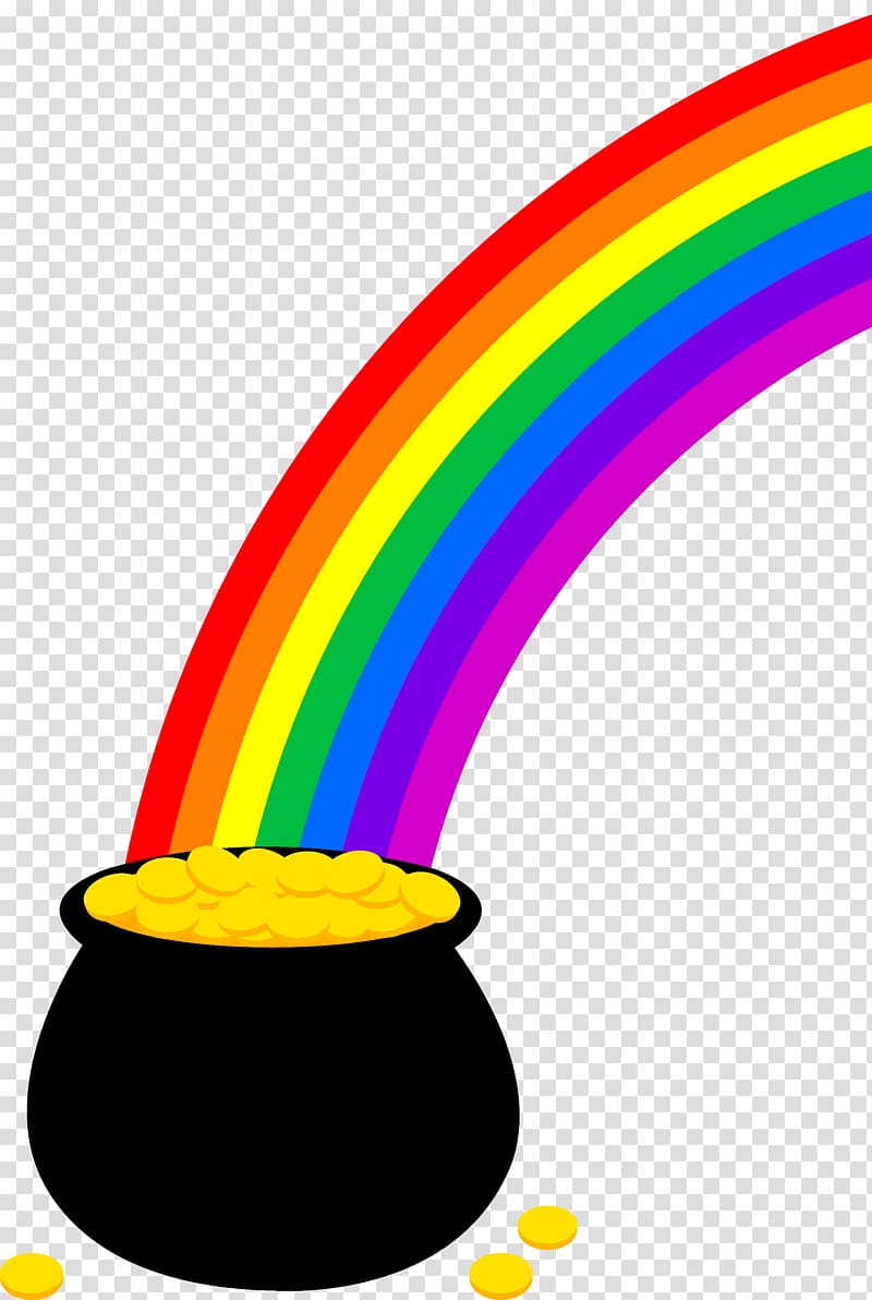 Rainbow Pot of Gold , Free Rainbow transparent background PNG clipart