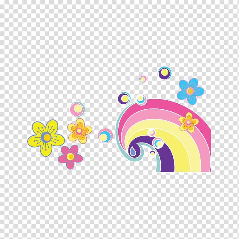 Flower, rainbow transparent background PNG clipart