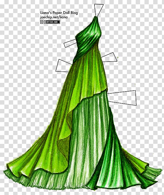 Paper doll Dress Evening gown, shading material transparent background PNG clipart