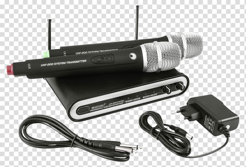 Microphone Wireless Ultra high frequency Radio receiver, Wireless Microphone transparent background PNG clipart