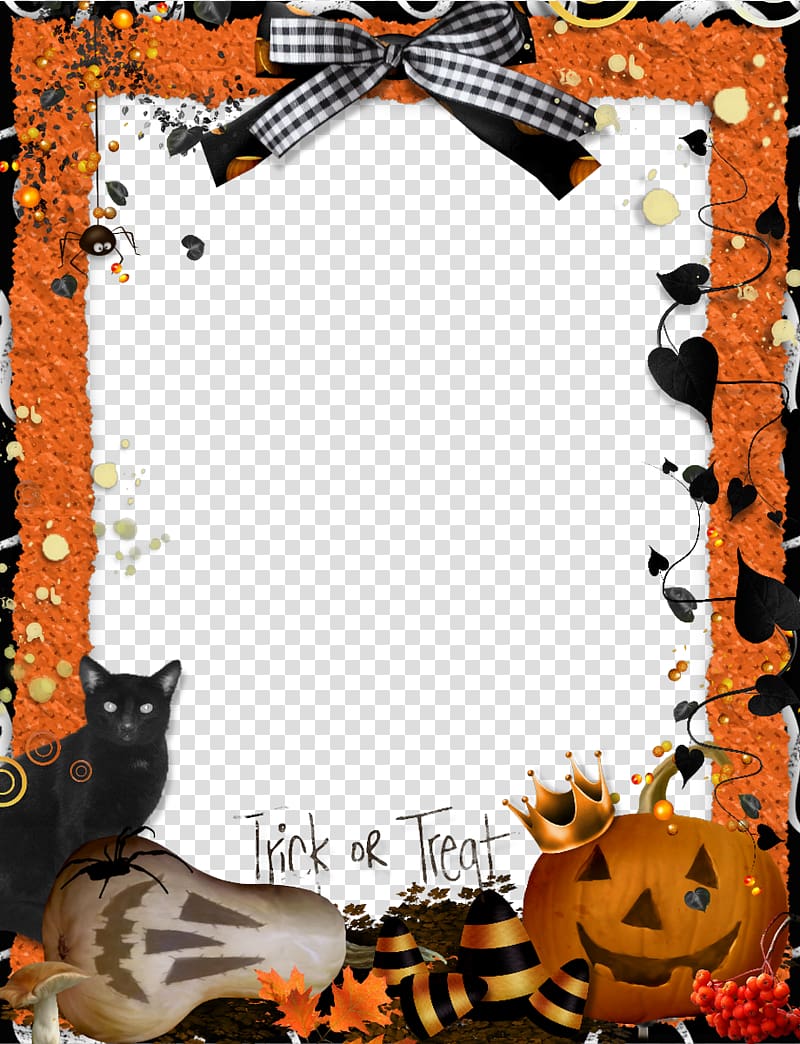 Halloween frame template, Halloween Frames Trick-or-treating Craft , Free Frame Halloween transparent background PNG clipart