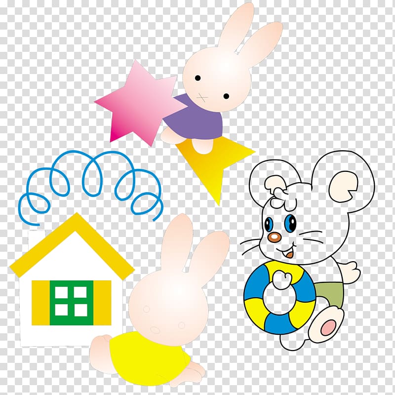 Easter Bunny Rabbit , Rabbit and house transparent background PNG clipart