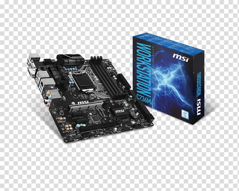 LGA 1151 Motherboard MSI H110M PRO-VD microATX, Computer transparent background PNG clipart