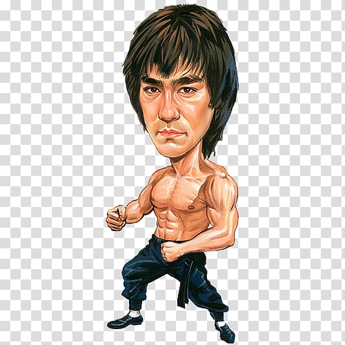 Bruce Lee Kato The Big Boss Caricature Art, Excite transparent background PNG clipart