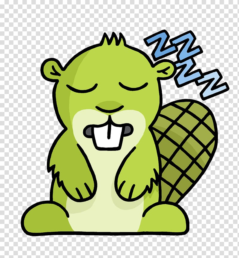green beaver sleeping illustration, Sleep Adsy transparent background PNG clipart