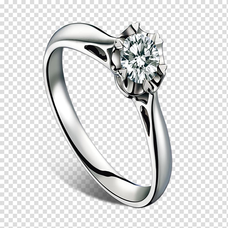 Ring Diamond Jewellery Brilliant, Shiny diamond ring transparent background PNG clipart