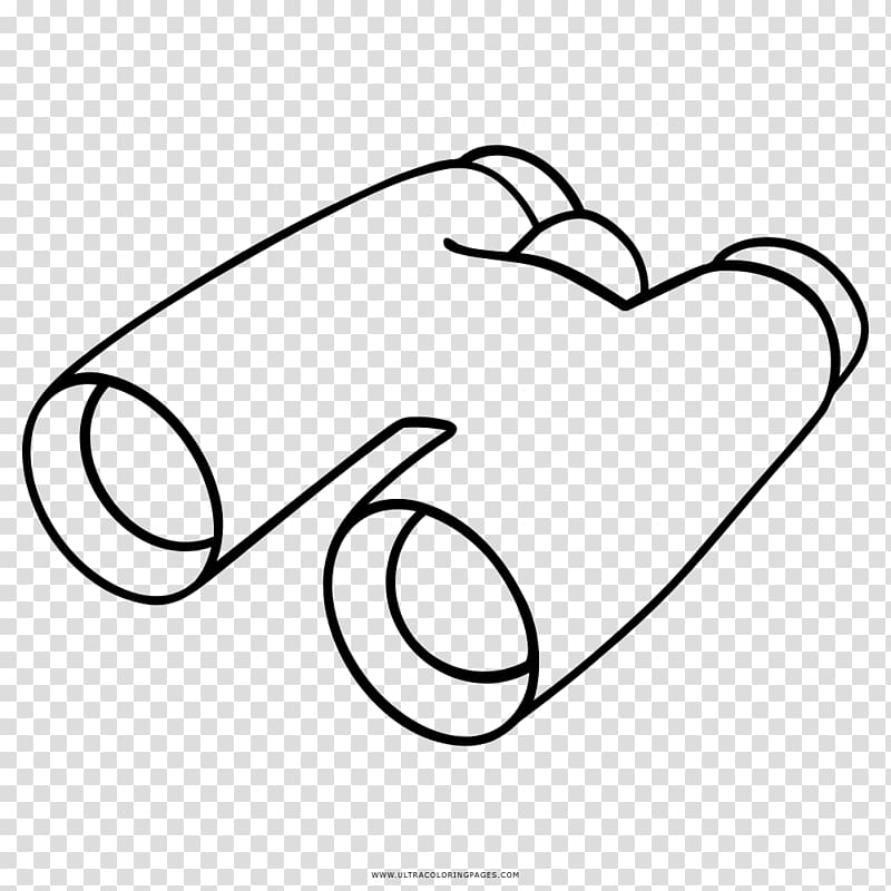 Black and white Drawing Binoculars Coloring book, Binoculars transparent background PNG clipart