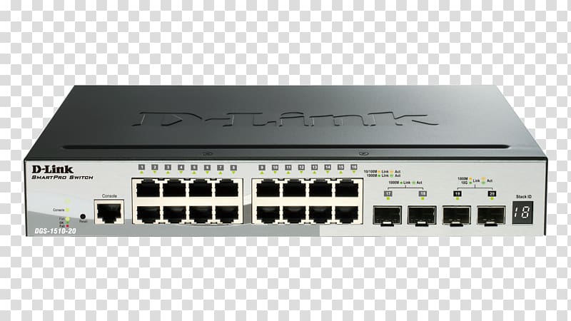 D-Link Small form-factor pluggable transceiver 10 Gigabit Ethernet Network switch, switch transparent background PNG clipart