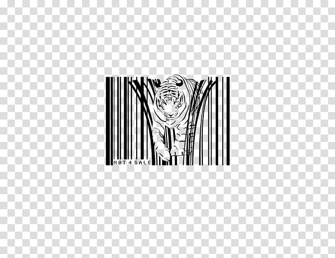 Art Tiger Endangered species T-shirt, barcode design transparent background PNG clipart
