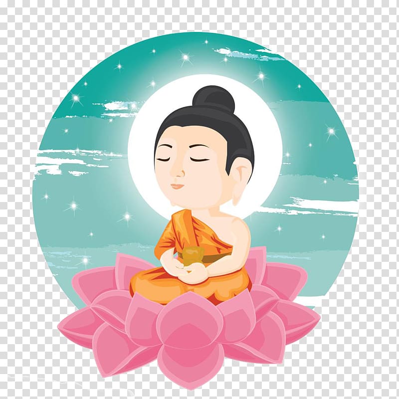 the illustration style of sakyamuni buddha statue transparent background PNG clipart