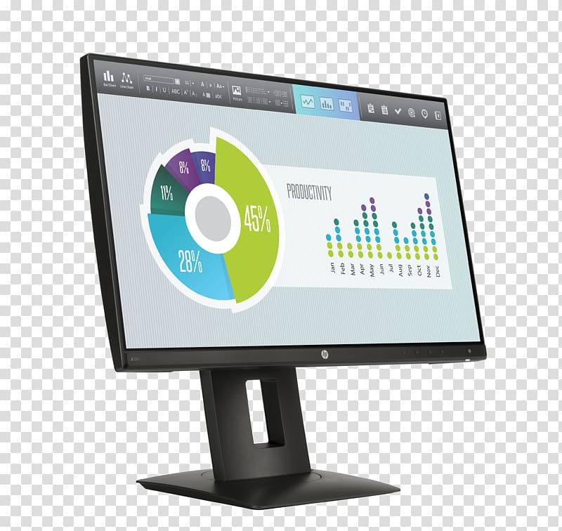 Computer Monitors IPS panel Hewlett-Packard Liquid-crystal display LED-backlit LCD, monitors transparent background PNG clipart