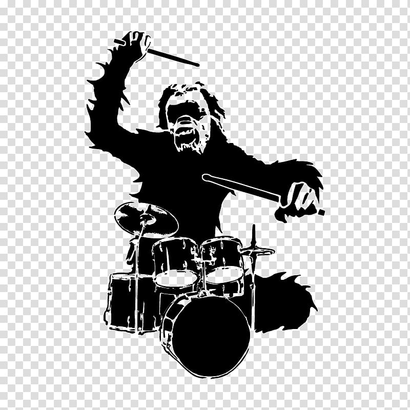 Drums Musical instrument Djembe, Gorilla playing drums transparent background PNG clipart