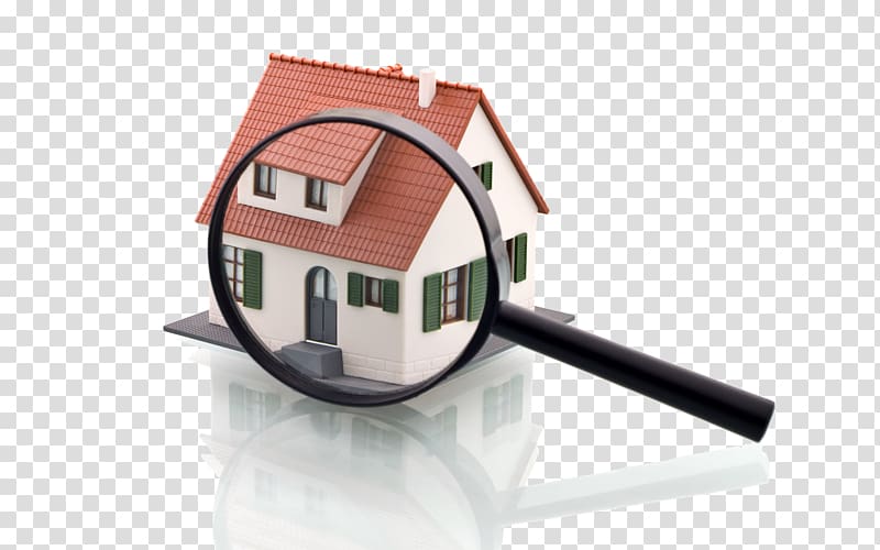 Real Estate Property management House Leasehold estate, House and magnifying glass transparent background PNG clipart