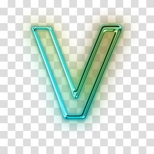 V Letter Png Image - Glowing Neon Letter V, Transparent Png