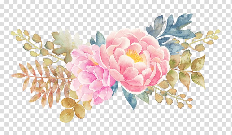 Flower Watercolor Painting, Peony Flower Watercolor Painted Floral Elements, Pink Peony Flowers Painting Transparent Background Png Clipart | Hiclipart