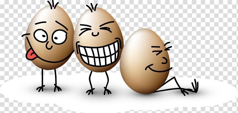 illustration of three brown eggs, Easter Bunny Egg Cartoon Illustration, Funny egg funny design transparent background PNG clipart