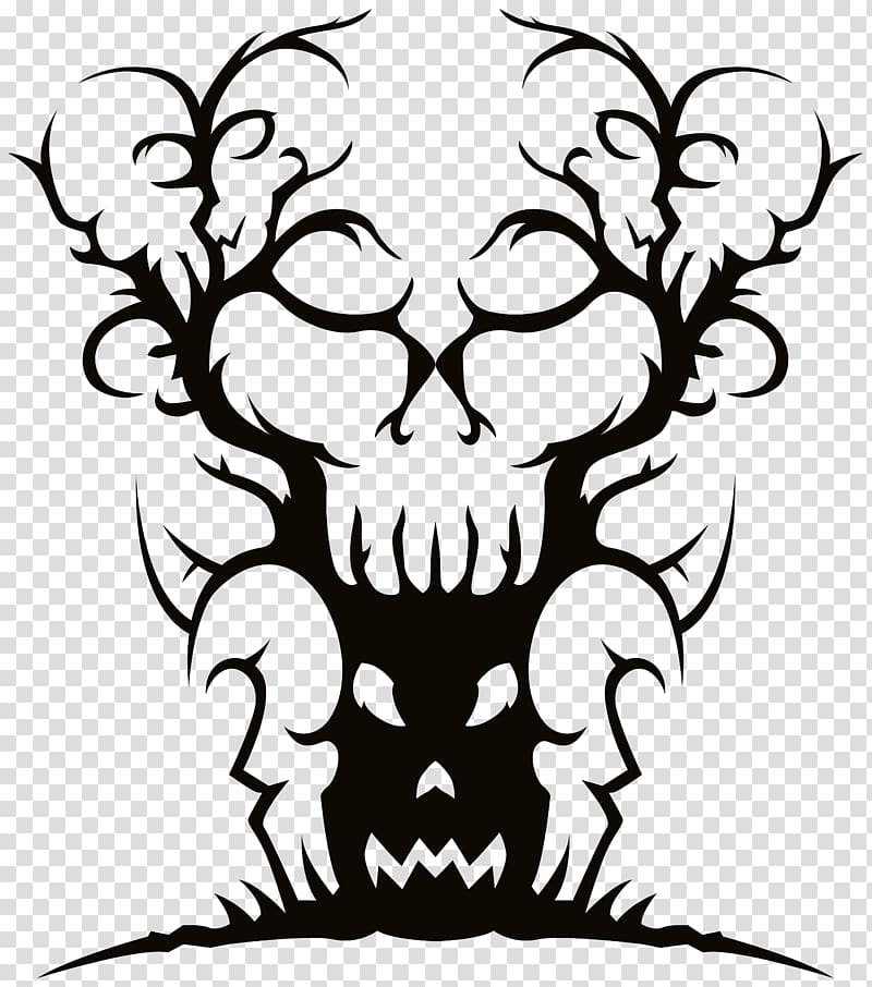 Spooky Tree Drawing , Spooky Banner transparent background PNG clipart