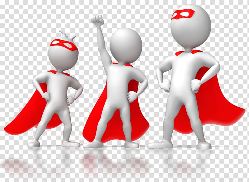 three persons with capes digital illustrations, Animation Giphy Technical Support , TEAM WORK transparent background PNG clipart