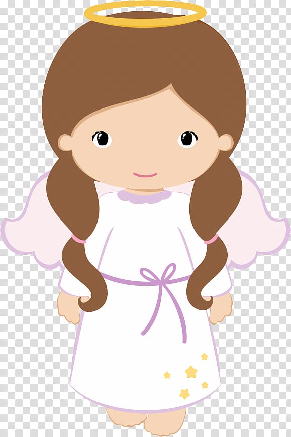 Brown haired female angel, Baptism First Communion Child Angel ...