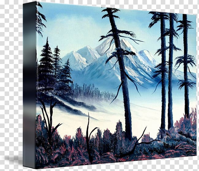 Painting Forest Ecosystem Pine Family, mountain landscape painting transparent background PNG clipart