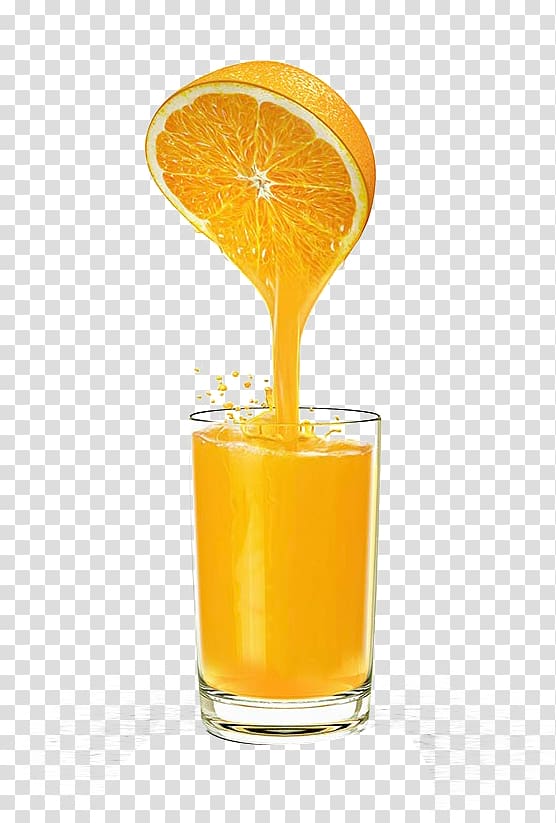 orange juice in drinking glass illustration, Orange juice Fruit, fresh juice transparent background PNG clipart