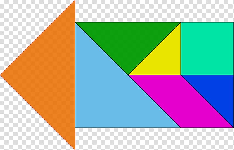 Jigsaw puzzle Tangram Shape, Left arrow color composition transparent background PNG clipart