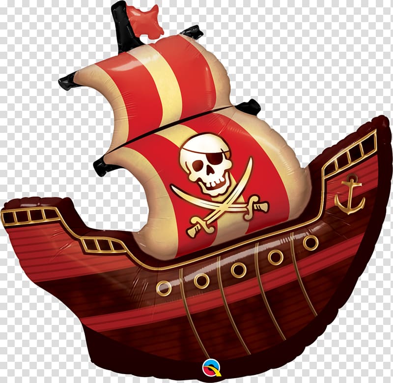 Piracy Party Balloon Birthday Treasure map, pirate ship transparent background PNG clipart