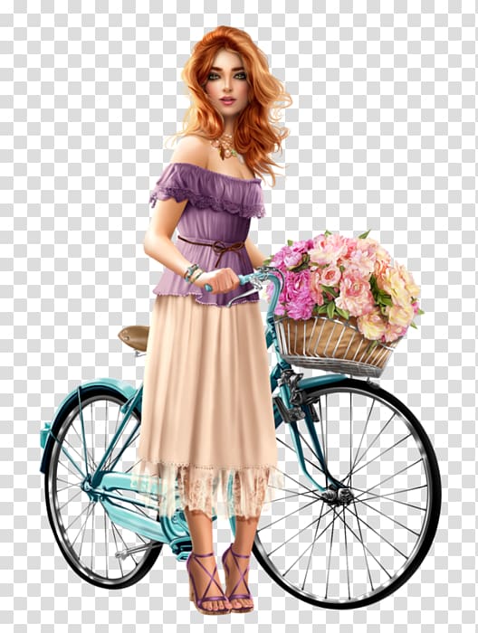Bicycle Woman Girly girl, Bicycle transparent background PNG clipart