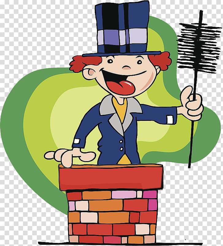 Chimney sweep Fireplace Canna fumaria Drawing Illustration, Clean the chimney boy pull through comics transparent background PNG clipart