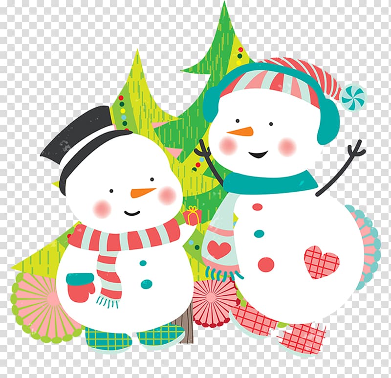 Snowman , Two snowman material transparent background PNG clipart