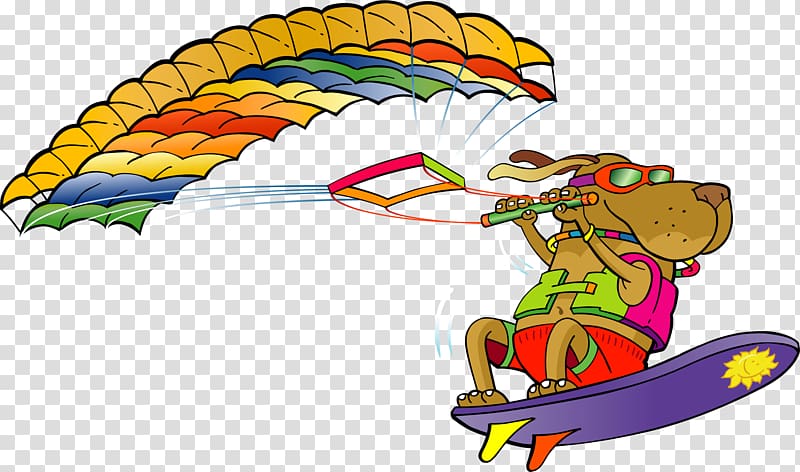 Windsurfing Paragliding, painted skateboard transparent background PNG clipart