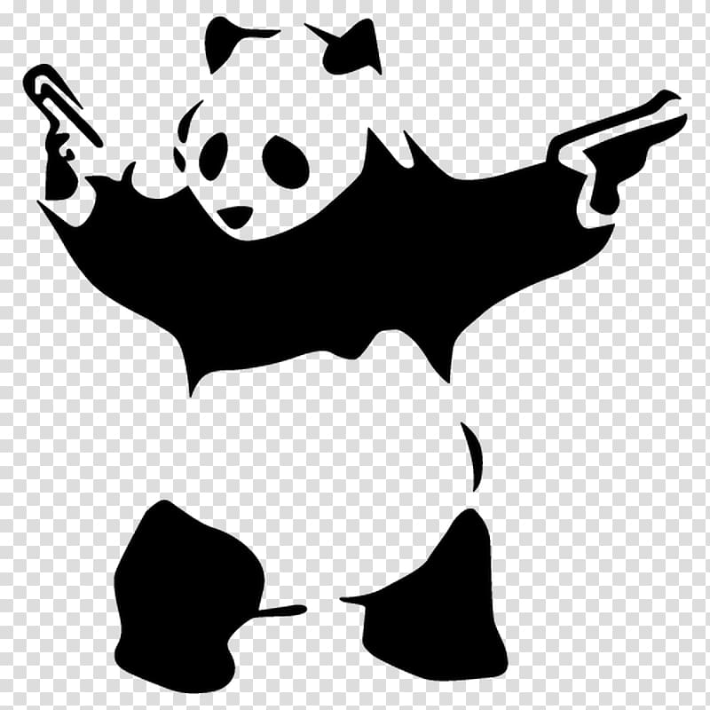 Giant panda Wall decal Stencil Canvas print, gansta transparent background PNG clipart