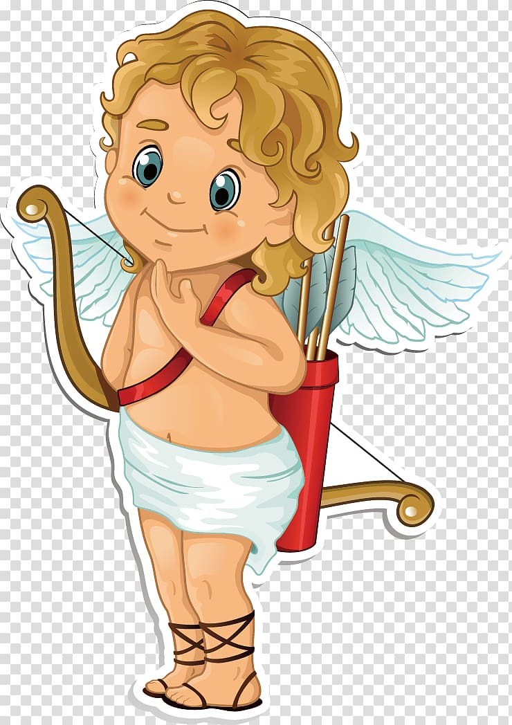 Cupid Heart Valentines Day , Lovely angel transparent background PNG clipart