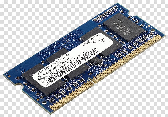 Laptop SO-DIMM DDR3 SDRAM Random-access memory, Computer electronic components material transparent background PNG clipart