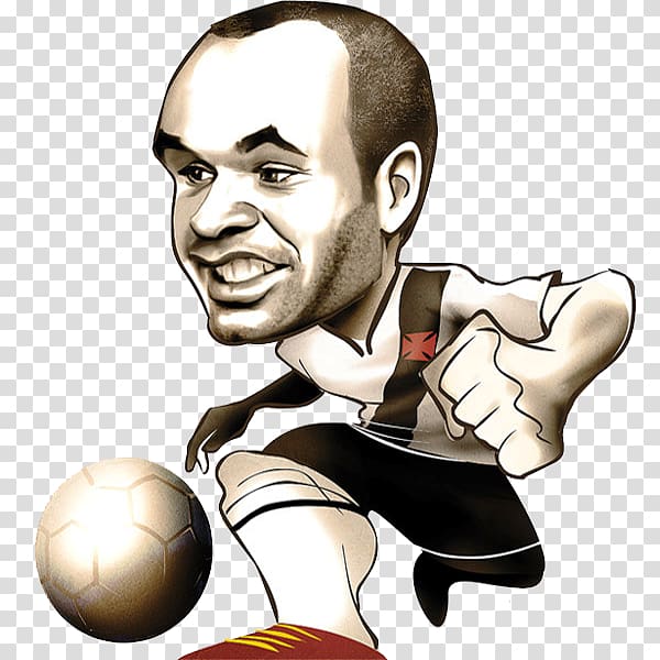 Caricature Cartoon Drawing Andrés Iniesta Argentina national football team, football transparent background PNG clipart