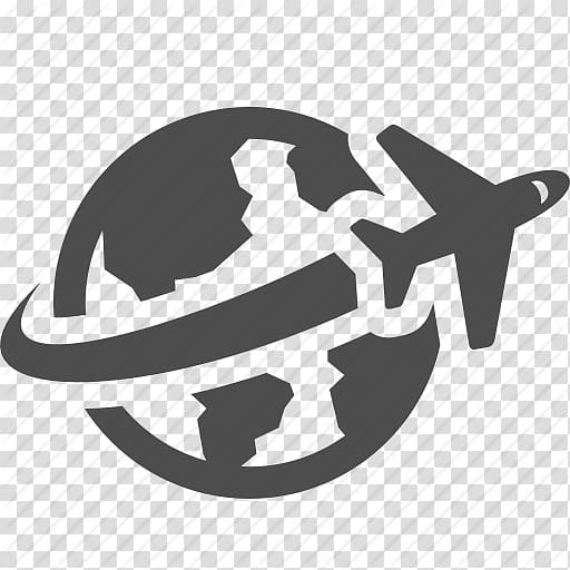 Flight Travel Agent Computer Icons, Free High Quality Travel Icon, earth and airplane logo transparent background PNG clipart