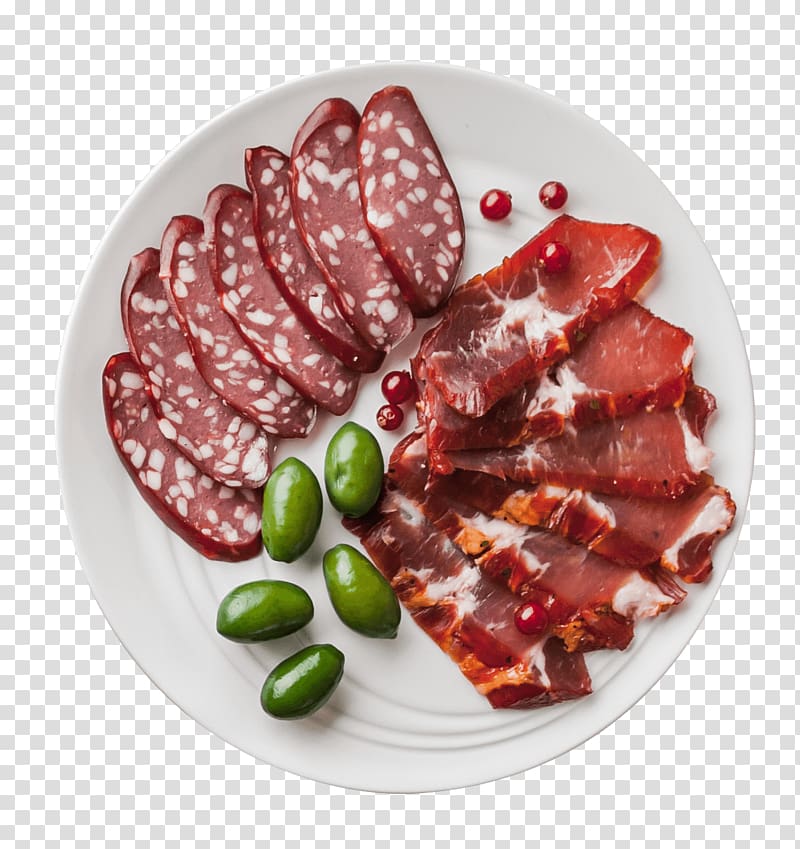 Bresaola Salami Ham Soppressata Prosciutto, a meat dish transparent background PNG clipart
