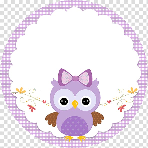 Little Owl Party Baby shower Lilac, owl transparent background PNG clipart