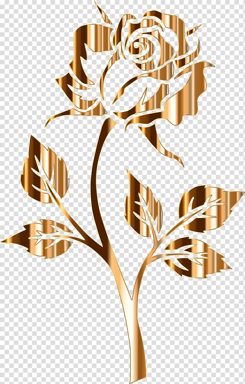 Gold Silhouette Rose , Gold Roses transparent background PNG clipart
