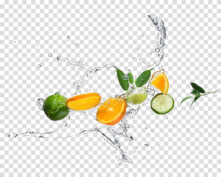 dynamic wave into the water fruit decoration material transparent background PNG clipart
