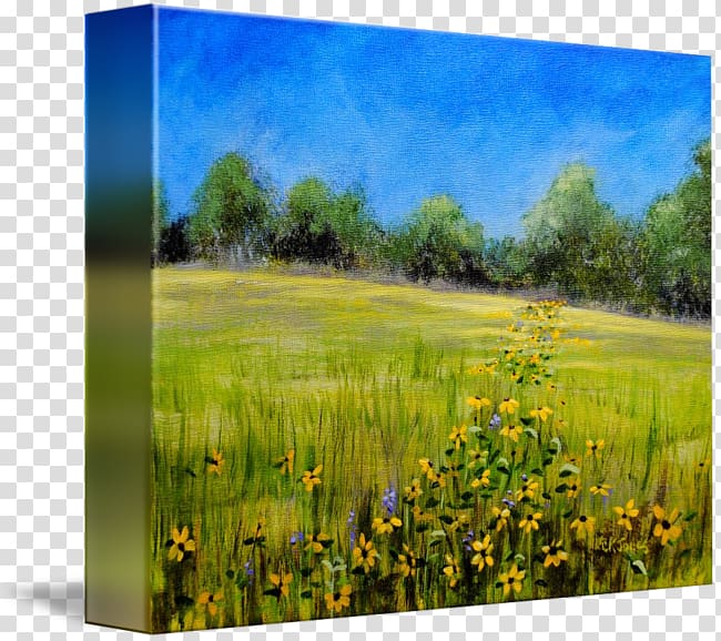 Painting Landscape Acrylic paint Meadow, painting transparent background PNG clipart