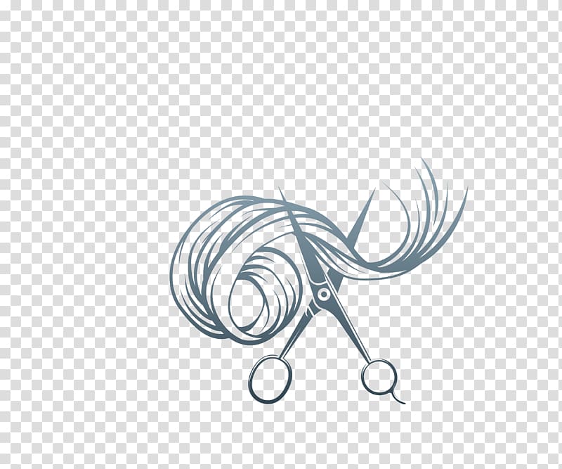 hair shears , Hairdresser Comb Hair-cutting shears Hairstyle Beauty Parlour, black lines haircut transparent background PNG clipart