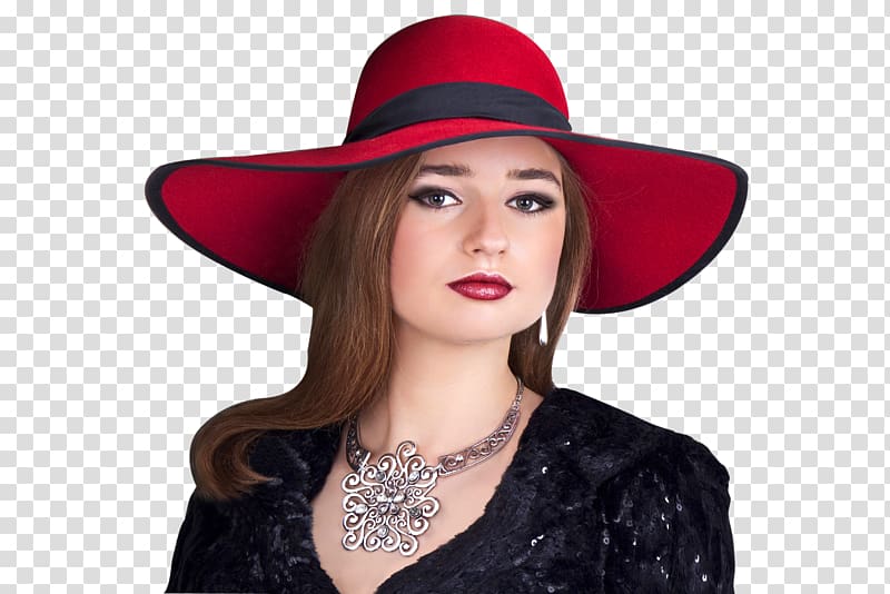 woman wearing red hat, Woman Jewellery Fashion, Woman transparent background PNG clipart