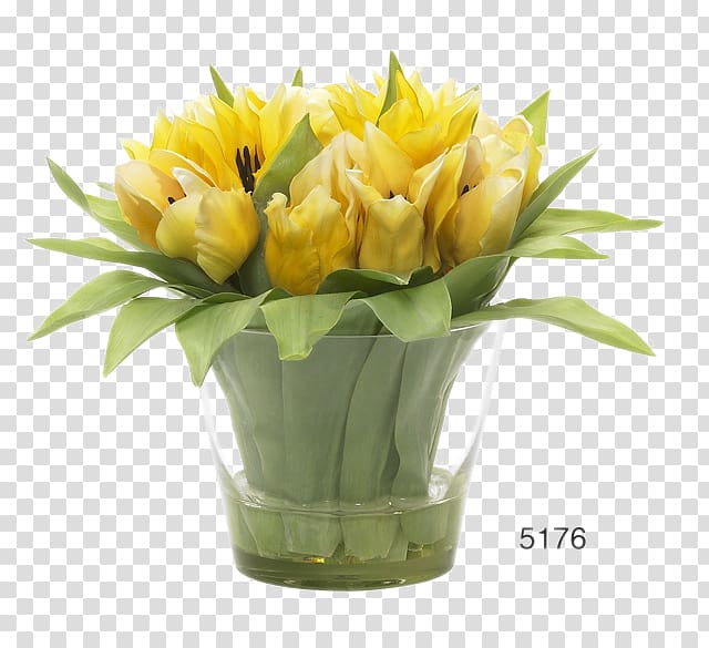 Floral design Flower bouquet Glass Artificial flower, Yellow lily flower glass decoration software installed transparent background PNG clipart