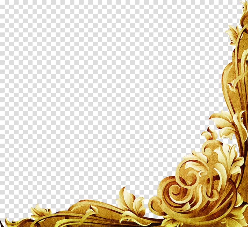 Pattern, European gold frame transparent background PNG clipart