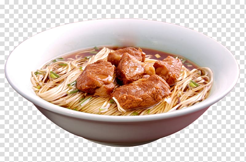 Okinawa soba Laksa Beef noodle soup Ramen Chinese noodles, Beef noodle soup green onion transparent background PNG clipart