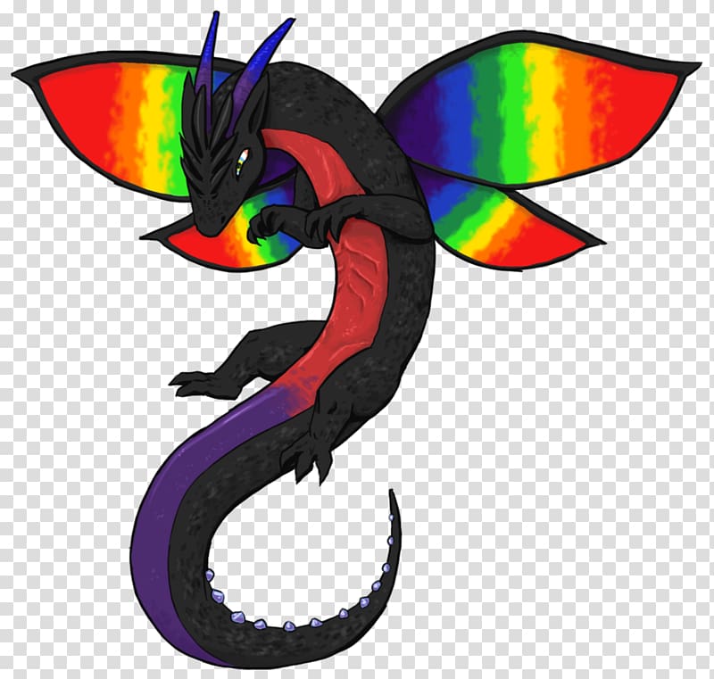 Illustration Cartoon, Double Rainbow Dragon transparent background PNG clipart