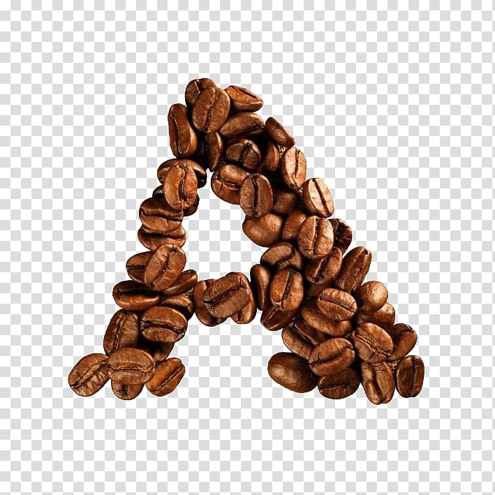 coffee beans forming letter A, Coffee bean Alphabet Letter Cafe, Coffee beans alphabet transparent background PNG clipart