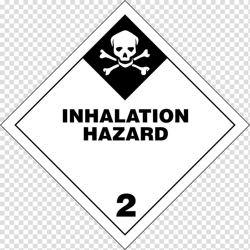 Dangerous goods Hazard Inhalation Logo Label, poison gas transparent background PNG clipart